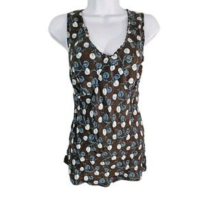 Old Navy Tank Top Womens XL Floral Silk Babydoll Y2K Blouse Summer Lightweight